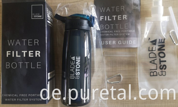 500 ml persönlicher tragbarer kundenspezifischer Logo individueller Wasserrinker Customwater Flasche mit Alkalischfilter